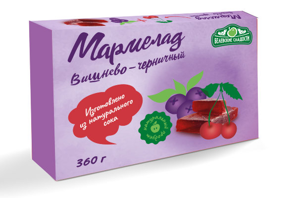 №2 Мармелад  "Вишнево-черничный" белевский 360г   в Улан-Удэ