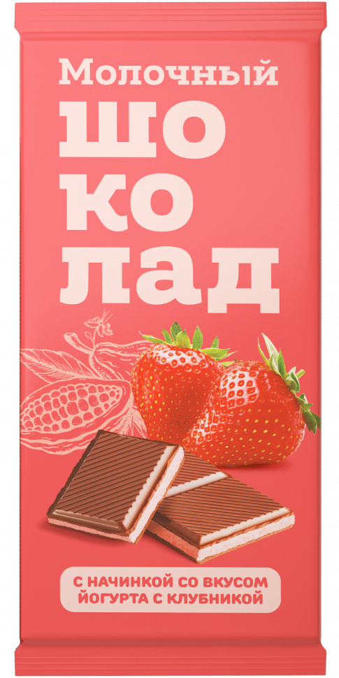  Меренга Шоколад молочный с начинкой Йогурт-Клубника,(блок 24шт по 80г)   в Улан-Удэ