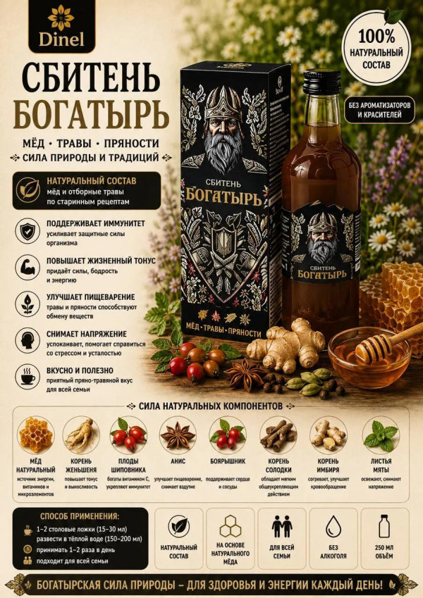 №2 Сбитень Богатырь, 250мл  в Улан-Удэ