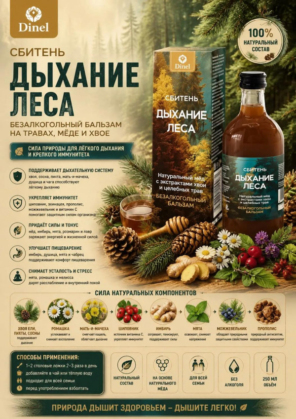 №2 Сбитень Дыхание леса, 250мл  в Улан-Удэ