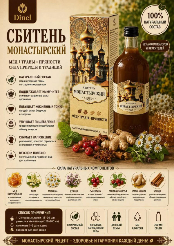 №2 Сбитень Монастырский, 250мл  в Улан-Удэ